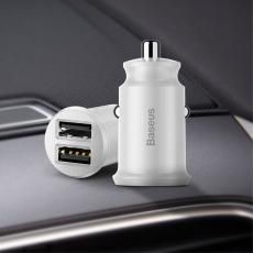 Baseus Grain Billaddare Dubbel-USB 3.1A - Vit