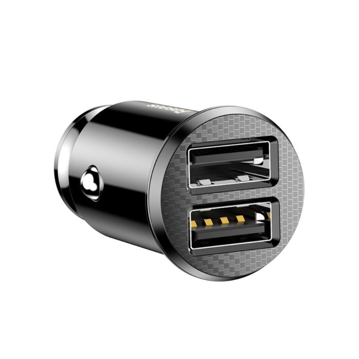 Bild 5, Baseus Grain Billaddare Dubbel-USB 3.1A - Svart