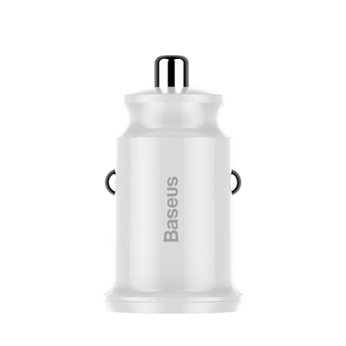 Bild 2, Baseus Grain Billaddare Dubbel-USB 3.1A - Vit