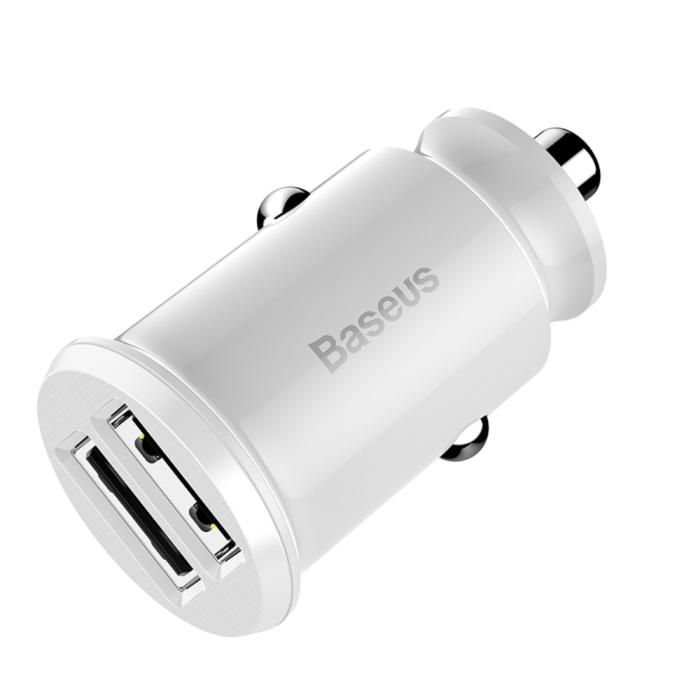Bild 5, Baseus Grain Billaddare Dubbel-USB 3.1A - Vit
