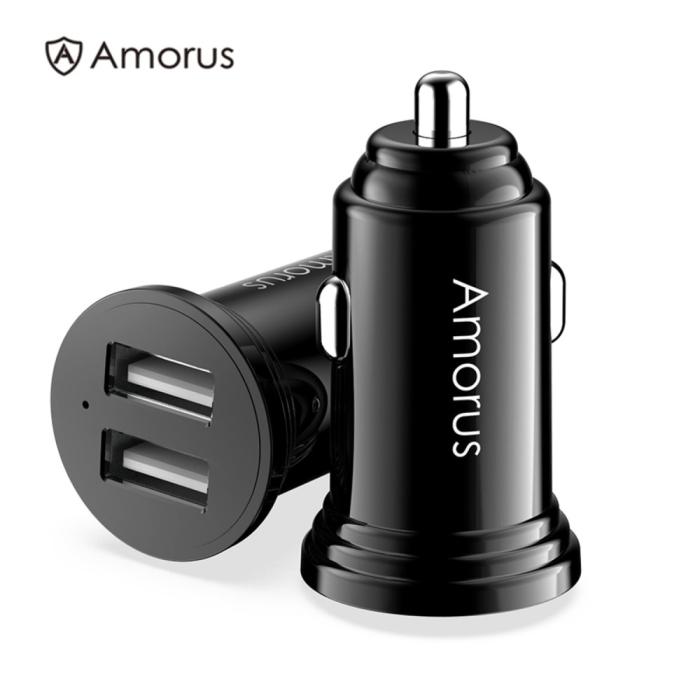 Bild 1, AMORUS Snabbladdare Dubbel-USB 3.4A - Svart