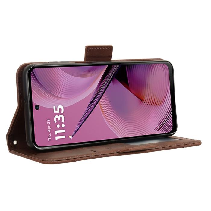 Bild 4, Motorola Moto G55 5G Fodral Med Avtagbart Kortfodral Brun