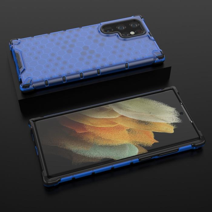 Bild 3, Samsung Galaxy S22 Ultra Skal Armor Honeycomb Blå