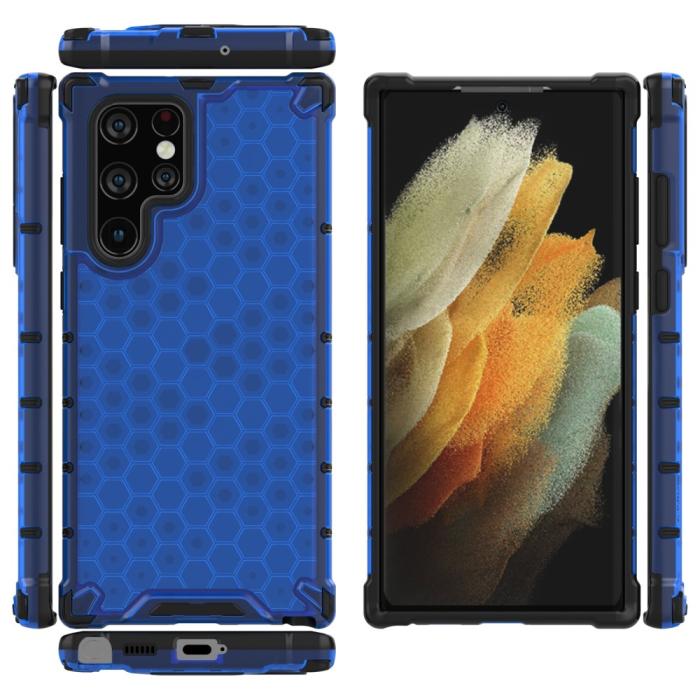 Bild 5, Samsung Galaxy S22 Ultra Skal Armor Honeycomb Blå