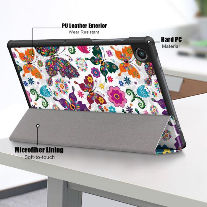 Bild 6, Samsung Galaxy Tab A8 10.5 (2021) Fodral Tri-Fold Fjärilar