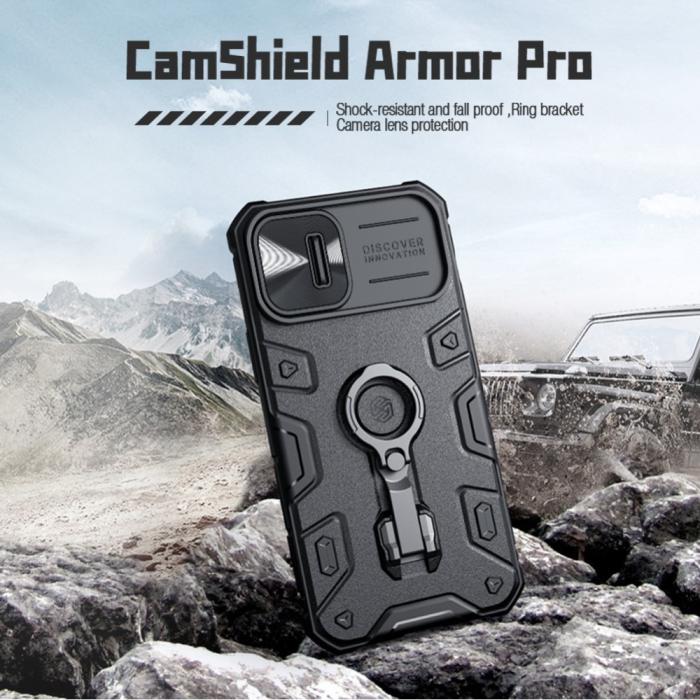 Bild 3, NILLKIN iPhone 14 / 13 Skal CamShield Armor Pro Svart