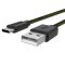 Smartline 2m 3A USB-C Fuzzy Laddningskabel Grön