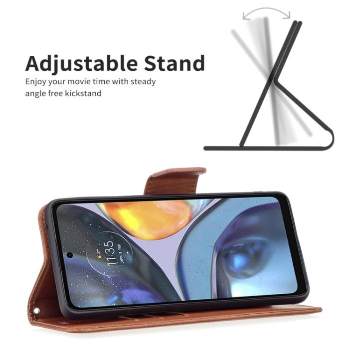 Bild 3, Motorola Moto G22 Fodral Shark Solid Brun
