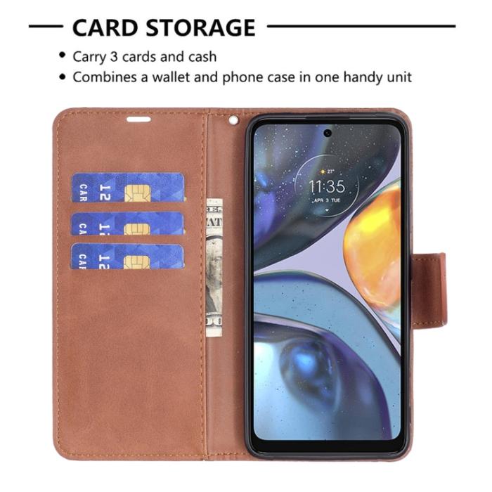 Bild 4, Motorola Moto G22 Fodral Shark Solid Brun