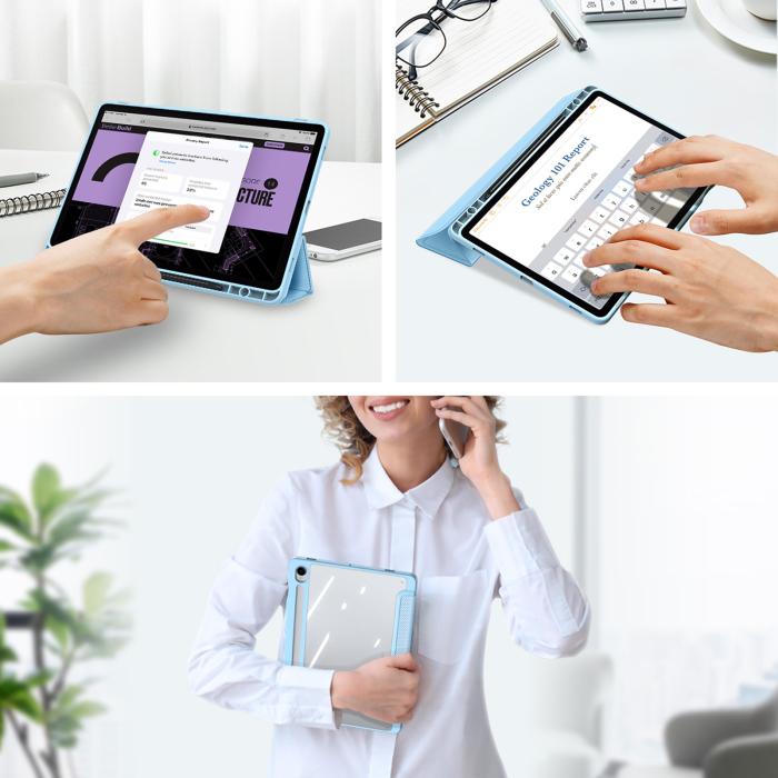 Bild 3, DUX DUCIS Galaxy Tab S9 Fodral TOBY Tri-Fold Ljus Blå