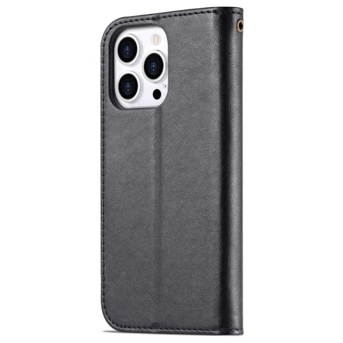 Bild 3, AZNS iPhone 14 Pro Fodral Läder Svart