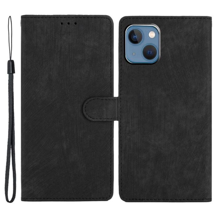 Bild 1, iPhone 15 Plus Fodral Skin Touch Läder Svart