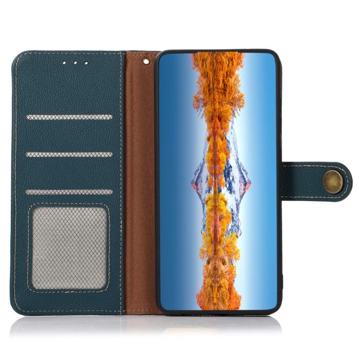 Bild 3, KHAZNEH Sony Xperia 10 V Fodral RFID Äkta Läder Grön