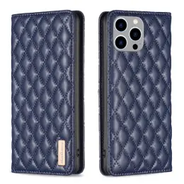 iPhone 15 Pro Max Fodral Diamond Flip Läder Blå