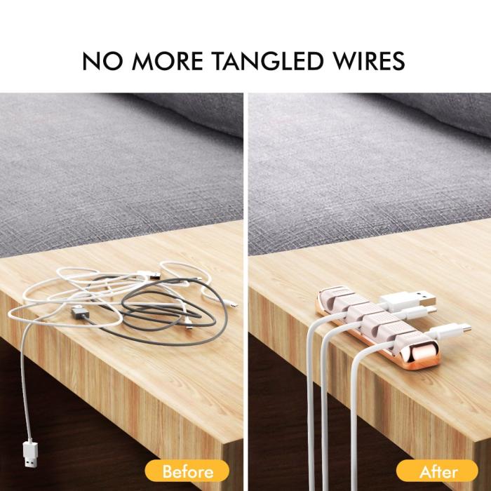 Bild 4, AHASTYLE 5-Port Kabel Hållare/Organiserare I Aluminium/Silikon