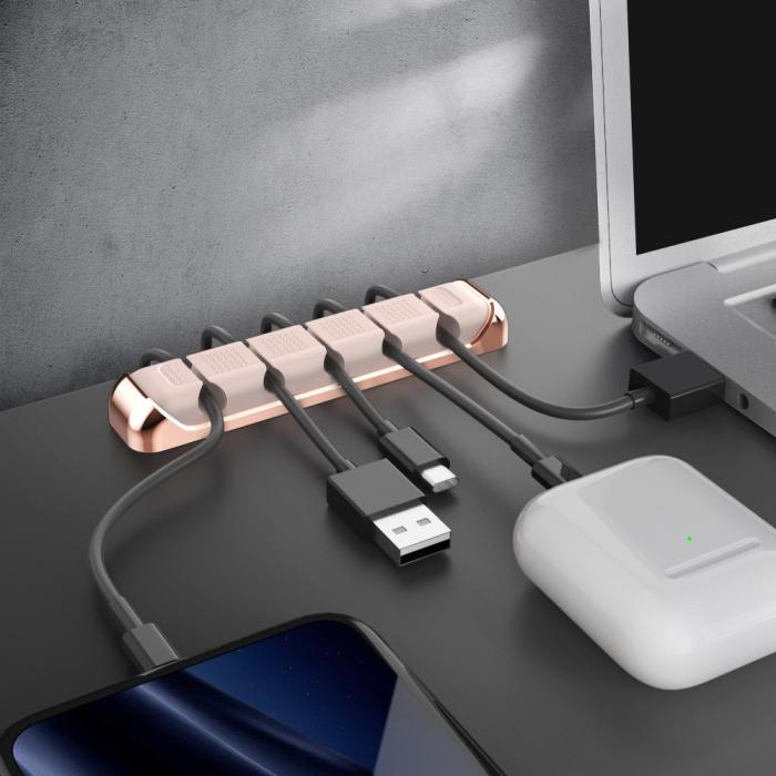 Bild 6, AHASTYLE 5-Port Kabel Hållare/Organiserare I Aluminium/Silikon