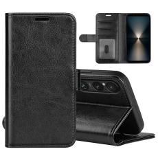 Sony Xperia 1 VII Fodral Crazy Horse L&auml;der Svart