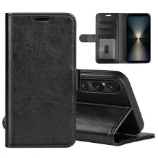 Sony Xperia 1 VII Fodral Crazy Horse L&auml;der Svart