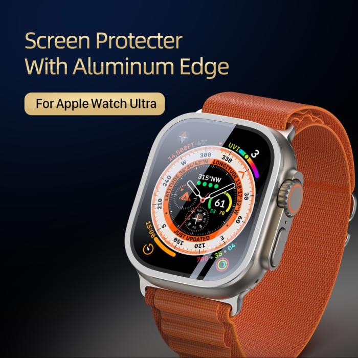 Bild 2, DUX DUCIS Apple Watch Ultra 49 mm Skärmskydd Aluminium Ram Silver
