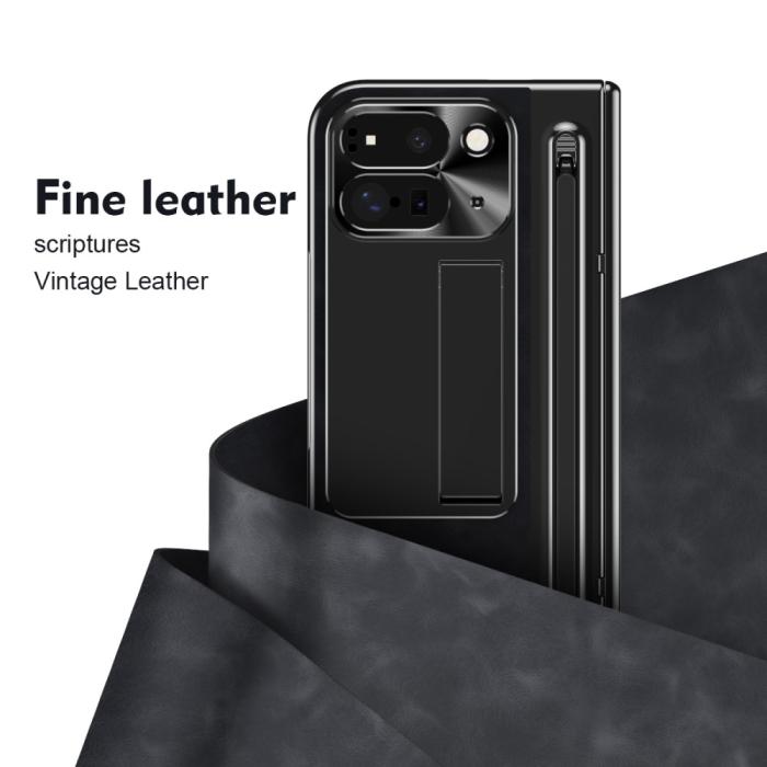 Bild 4, Google Pixel 9 Pro Fold Skal/Skärmskydd inkl. Penna Läder Svart