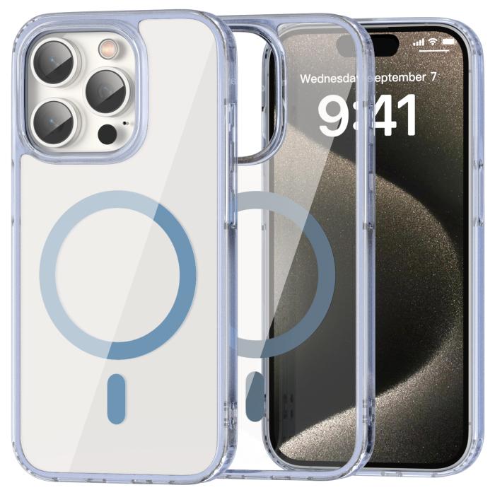 Bild 1, ColorPop iPhone 15 Pro Skal CH MagSafe Transparent/Ljus Blå