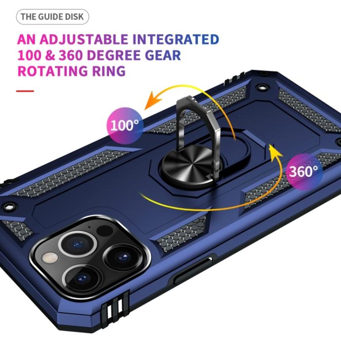 Bild 4, iPhone 14 Pro Max Skal Shockproof Hybrid Ring Blå