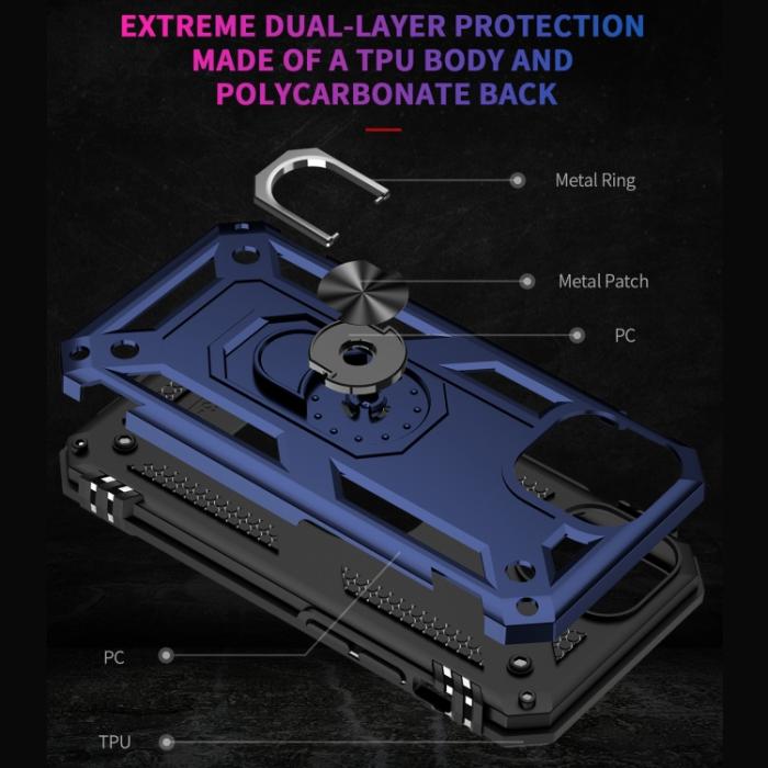 Bild 5, iPhone 14 Pro Max Skal Shockproof Hybrid Ring Blå