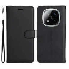 Xiaomi Redmi Note 14 Pro/Pro Plus 5G Fodral Solid L&auml;der Svart