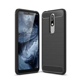 Nokia 5.1 Plus - Brushed TPU Skal - Svart