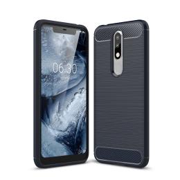 Nokia 5.1 Plus - Brushed TPU Skal - Navy Blue