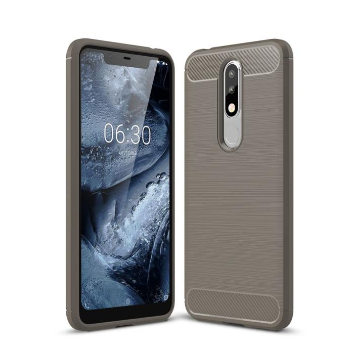 Bild 1, Nokia 5.1 Plus - Brushed TPU Skal - Grå