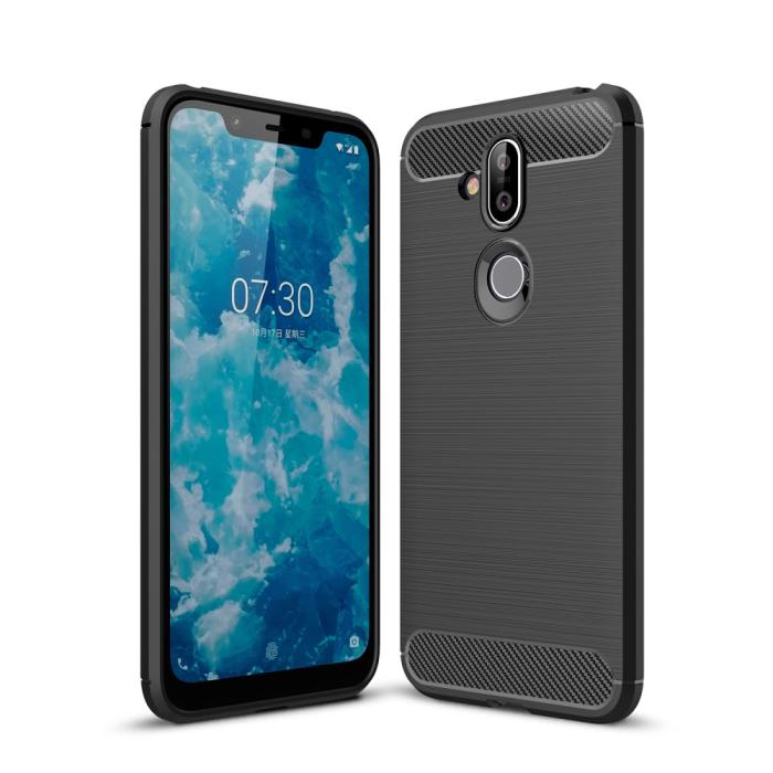 Bild 1, Nokia 8.1 - Brushed TPU Skal - Svart
