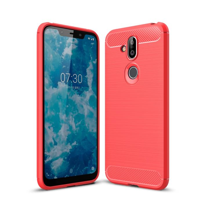 Bild 1, Nokia 8.1 - Brushed TPU Skal - Röd