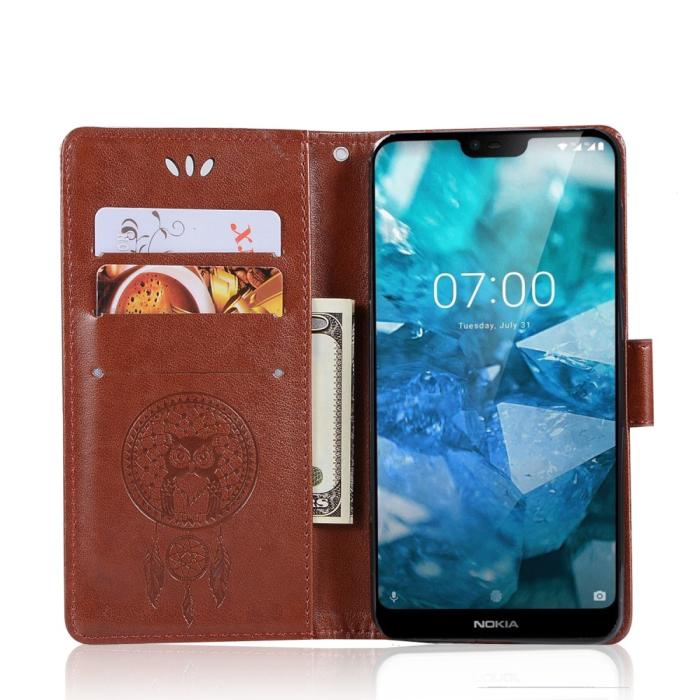 Bild 4, Nokia 8.1 - Dream Catcher Plånboksfodral - Brun