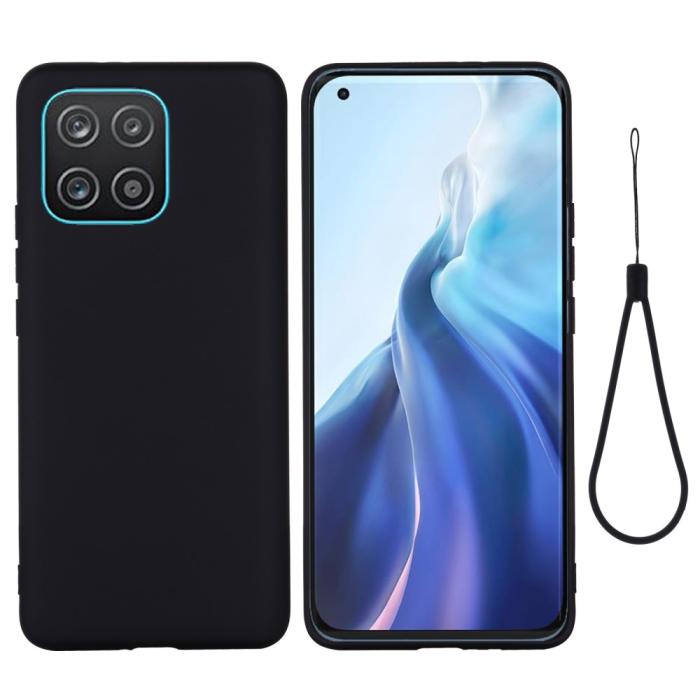 Bild 1, Samsung Galaxy A03 Skal Liquid Silikon Med Strap Svart