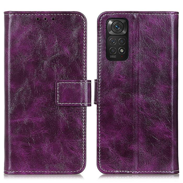Bild 1, Xiaomi Redmi Note 11 4G Fodral Crazy Horse Lila