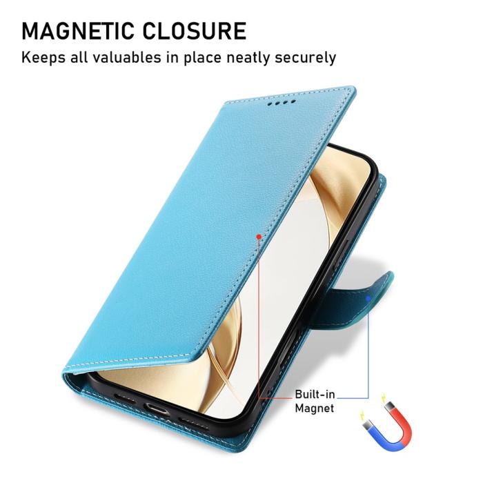 Bild 4, Xiaomi 17T Fodral Litchi Läder Ljus Blå