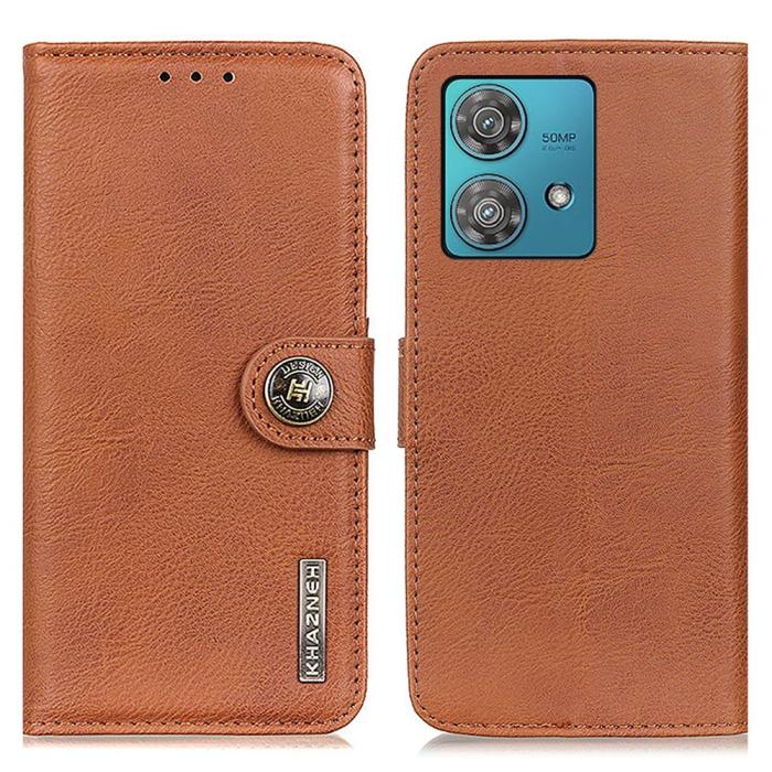 Bild 1, KHAZNEH Motorola Edge 40 Neo 5G Fodral Läder Brun