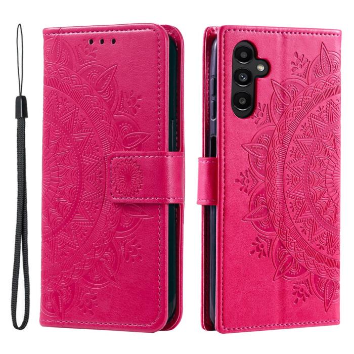 Bild 1, Samsung Galaxy A35 5G Fodral Mandala Läder Rosa
