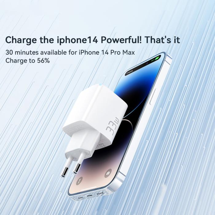 Bild 3, ESSAGER 33W GaN USB-C/USB-A Snabbladdare Vit
