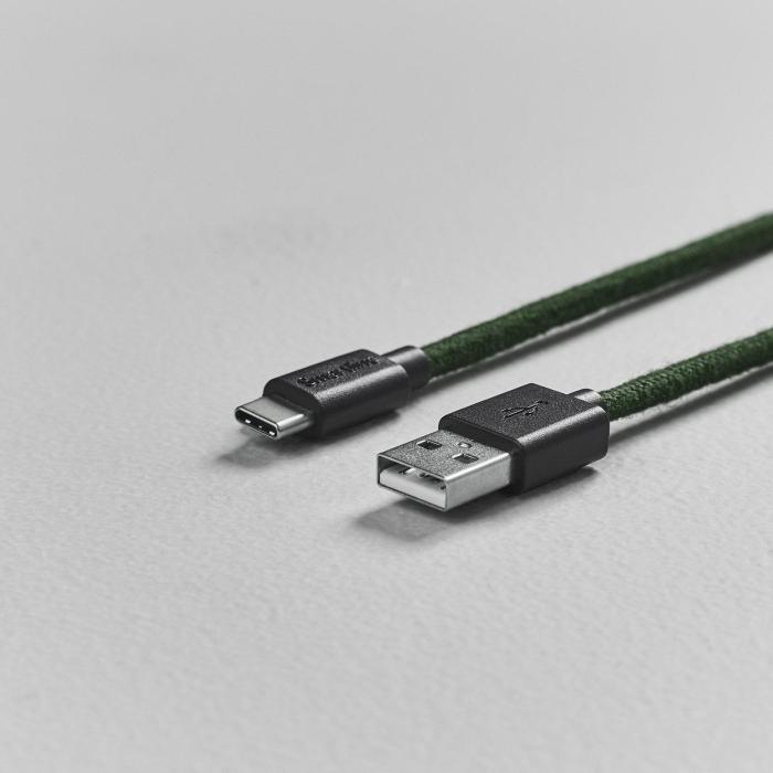 Bild 6, Smartline 2m 3A USB-C Fuzzy Laddningskabel Grön