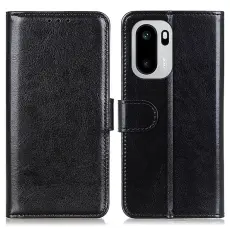 OnePlus 15R Fodral Crazy Horse L&auml;der Svart