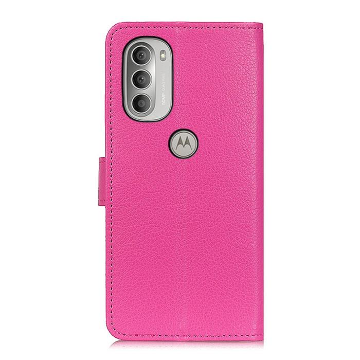 Bild 3, Motorola Moto G51 Fodral Litchi Textur Rosa