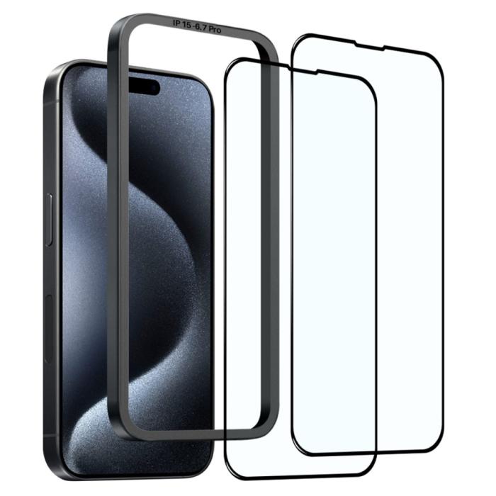 Bild 1, NORTHJO iPhone 15 Pro Max Skärmskydd Heltäckande Härdat Glas