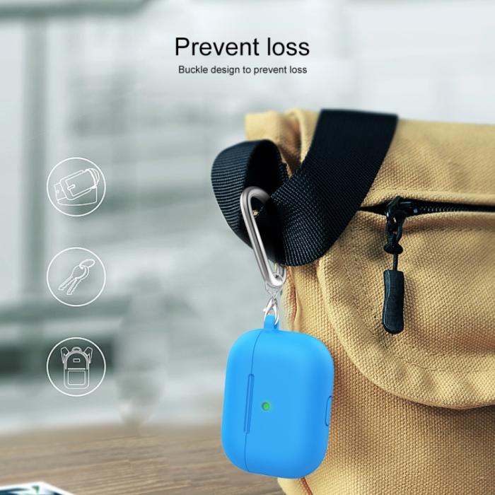 Bild 6, AirPods 3 Skal Silikon Med Krok Ljus Blå