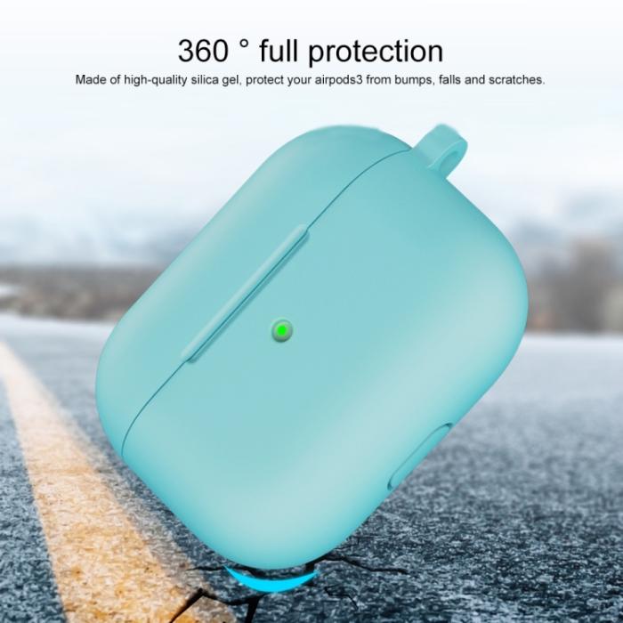 Bild 3, AirPods 3 Skal Silikon Med Krok Cyan
