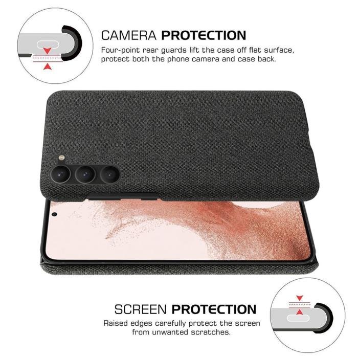 Bild 5, Samsung Galaxy S24 Plus Slim Tygbelagt Skal Svart