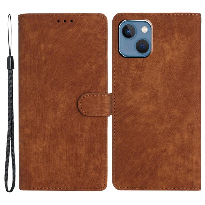 Bild 1, iPhone 15 Plus Fodral Skin Touch Läder Brun