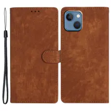 iPhone 15 Plus Fodral Skin Touch L&auml;der Brun