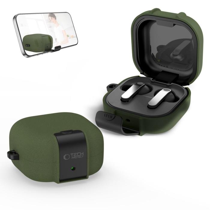 Bild 5, Tech-Protect Galaxy Buds 4 / 4 Pro Skal Slim Hook Olive Green